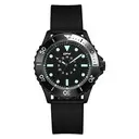 [K5013-98] Montre Sport chic, cadran et lunette rotative noirs.  