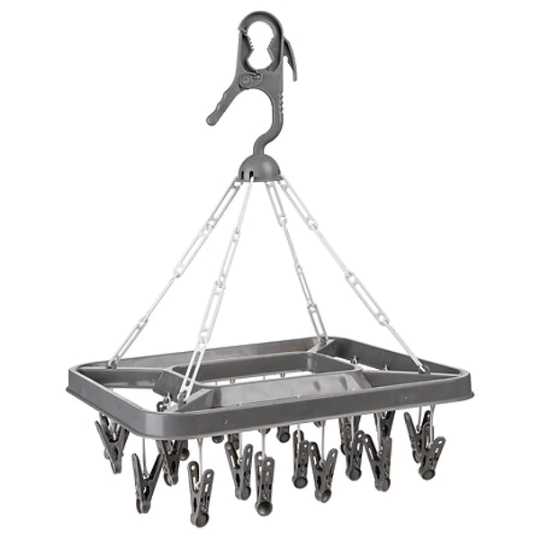 [117273 ZEN29] Tumble dryer with clips x26 rectangular – gray