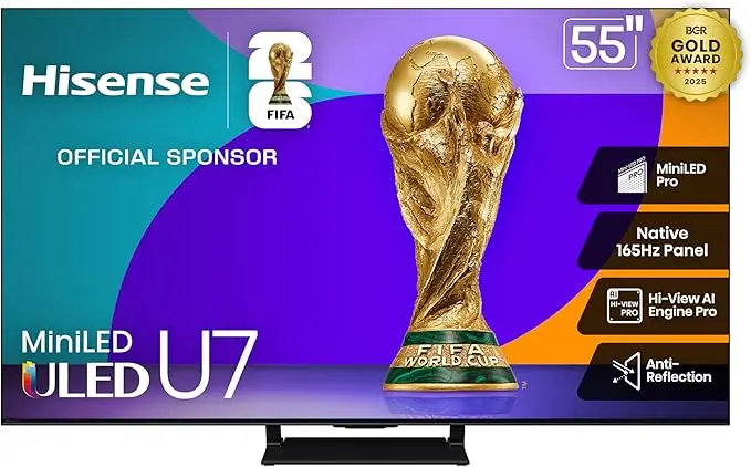 Hisense U7 smart tv 55" 4k miniLED 165HZ