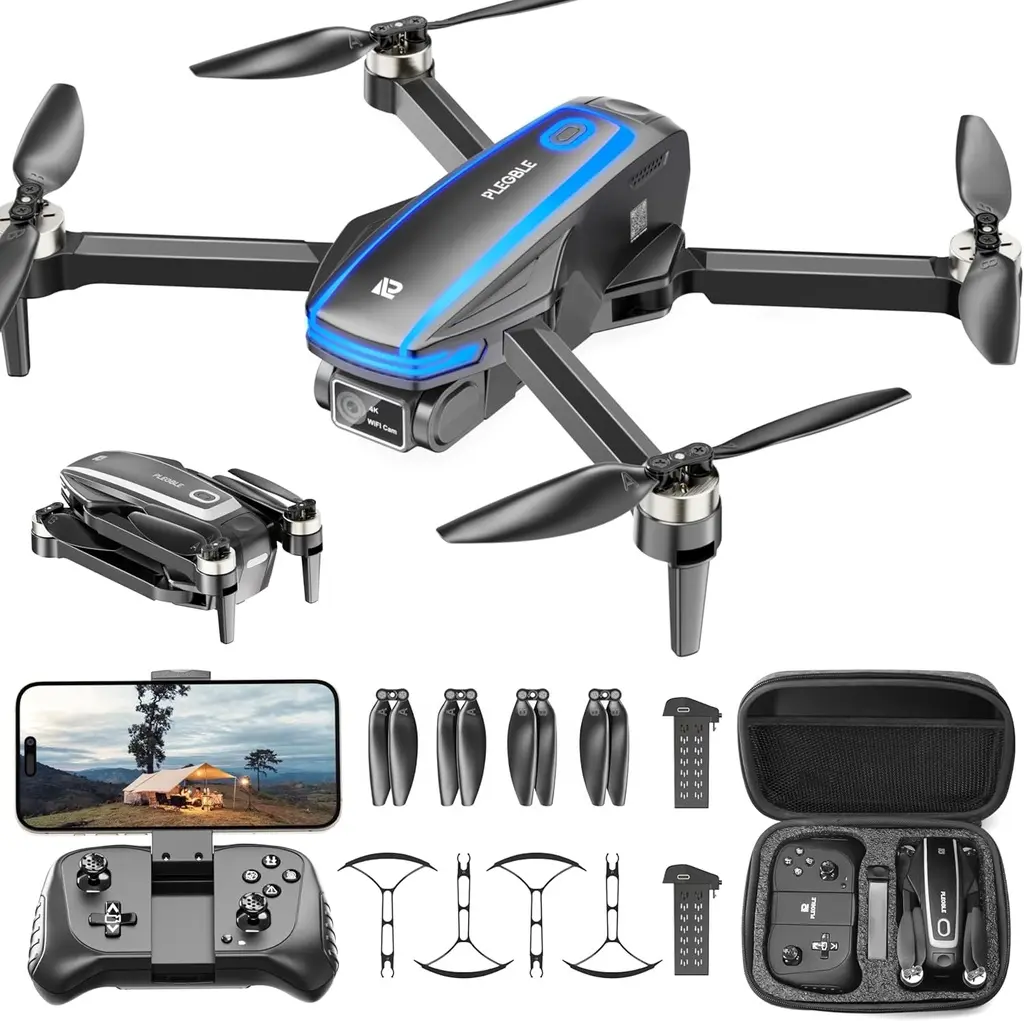 4K PLEGBLE drone, camera – Brushless motor, foldable, 2 batteries – FPV Wi-Fi