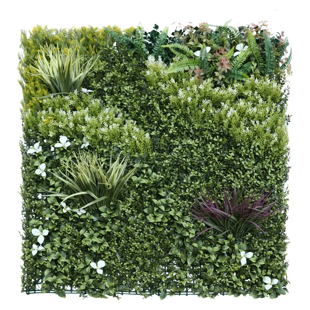 Artificial green wall 100 × 100 cm – Mixed foliage
