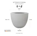 [HDR-088783] WHITE PLASTIC PLANTER POT 14" - 35.56cm