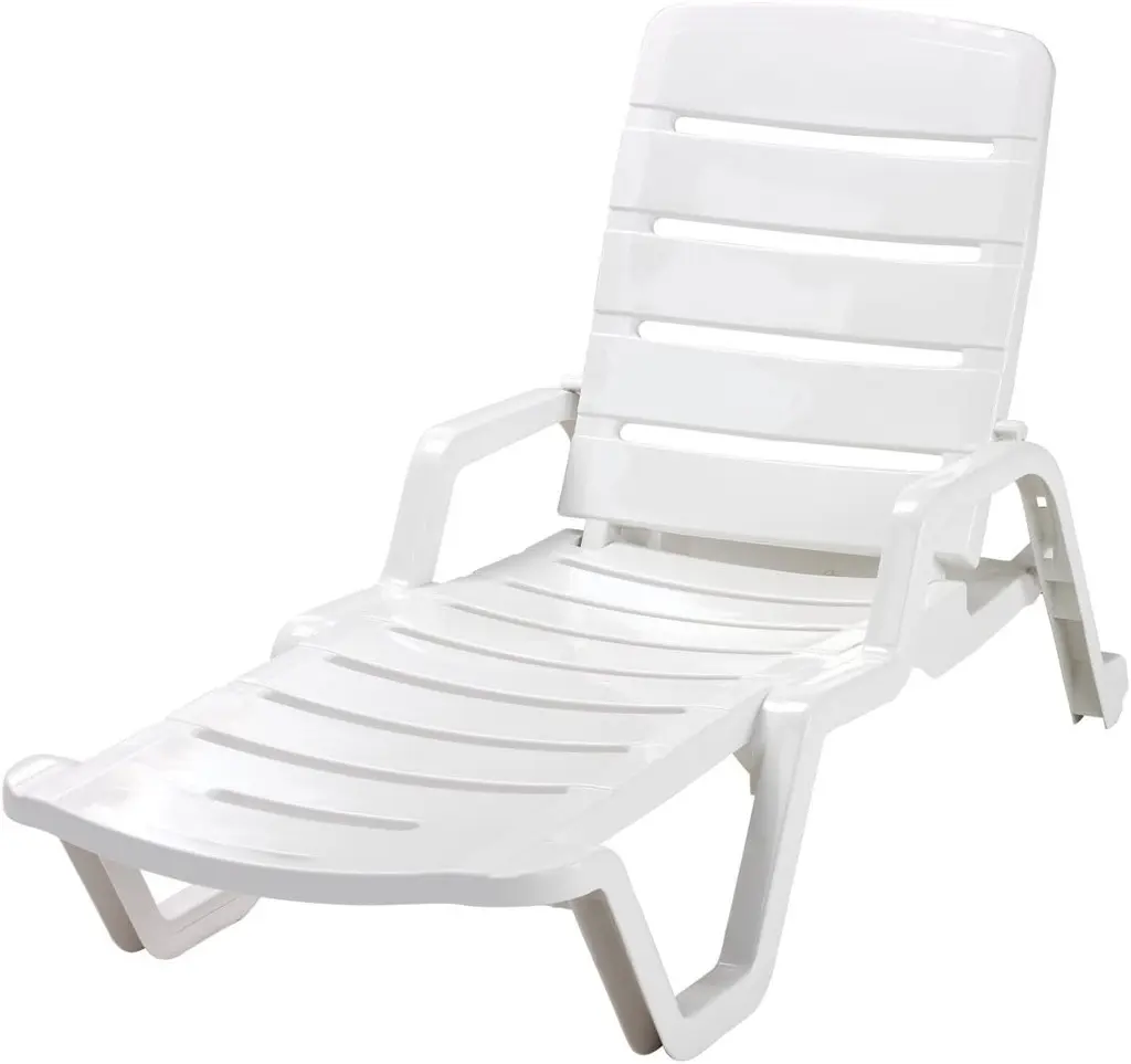 INCLINABLE CHAISE LOUNGE BLANC 1.93m Longueur transat 