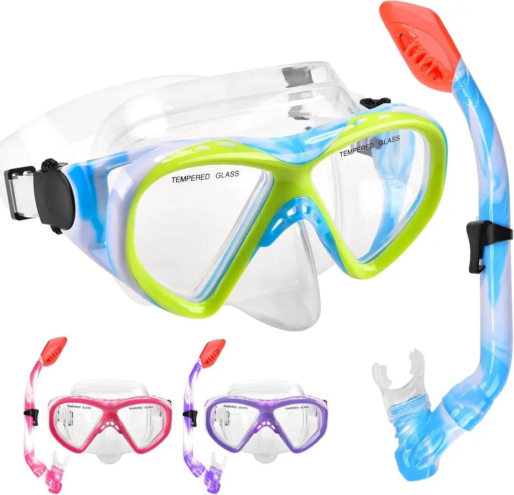 Ensemble de plongee pour enfants (masque + tuba sèche & valve de purge)