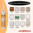 Mastic silicone SILIMAX Flex Plus – Acrylique siliconé intérieur/extérieur, peinturable, blanc 280 ml