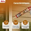 [AKFIX 606] AKFIX AS606 white acrylic silicone sealant – Paintable, window & door seals, 300 ml