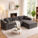 [2BOITE-SSM003GY-A/B] Canape d’angle modulable confort XXL, 