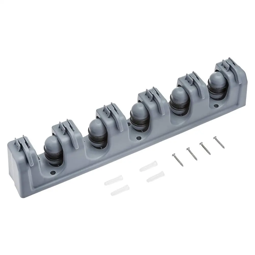 [ZEN3214] Wall Broom Hanger with 5 Supports and 6 Hooks