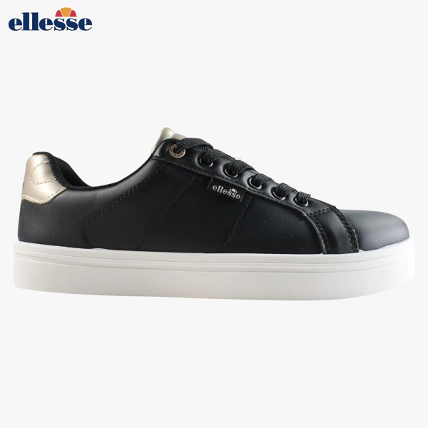 [MILTON001_BLACKGOLD41] Basket Ellesse Femme NOIR Bordure Dore (41)