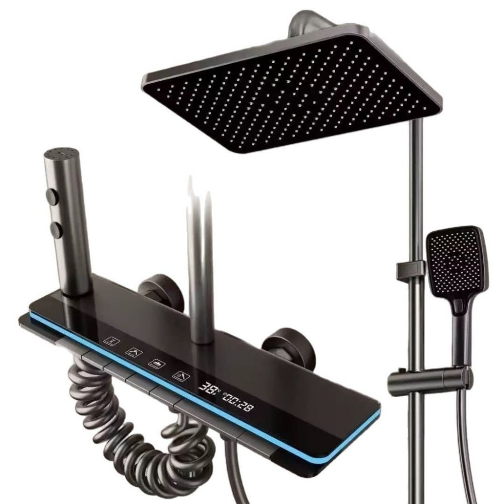 High-end smart shower system with LED display