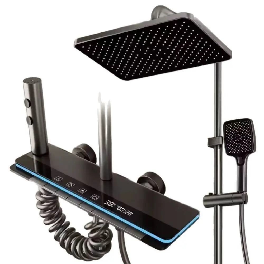 High-end smart shower system with LED display