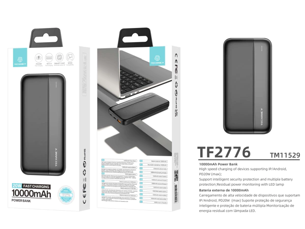 [TM11529 ZEN35] Batterie externe 10 000 mAh avec câble de chargement