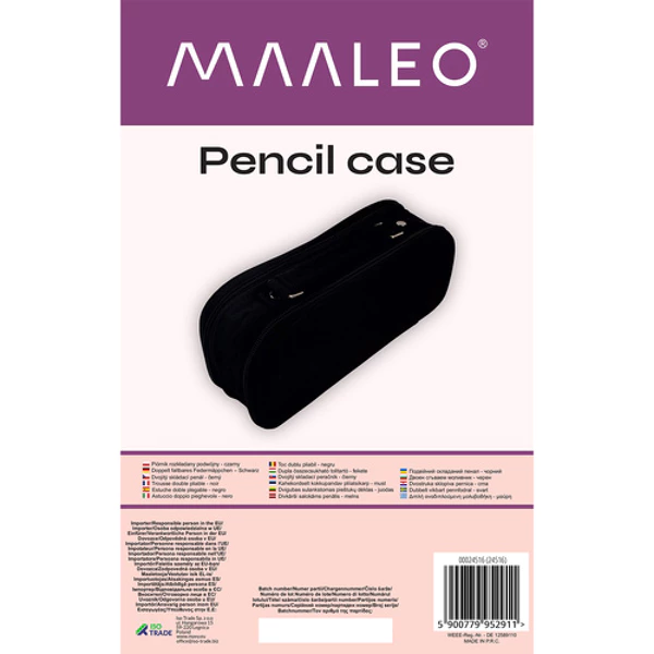 Trousse crayons double extensible noir Maaleo