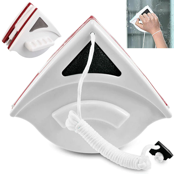 Double-sided window cleaner with squeegee