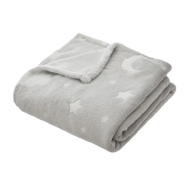 [158771B ZEN35] Plaid phosphorescent gris 125 x 150 cm