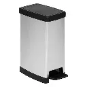 [206737 ZEN35] poubelle ped plast 40l slim soft c, argent