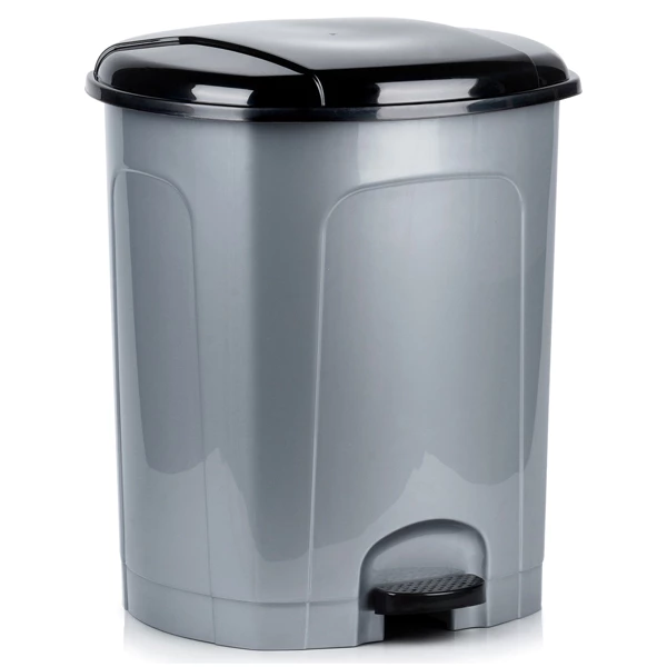 Poubelle à pédale en plastique grise 50 l
