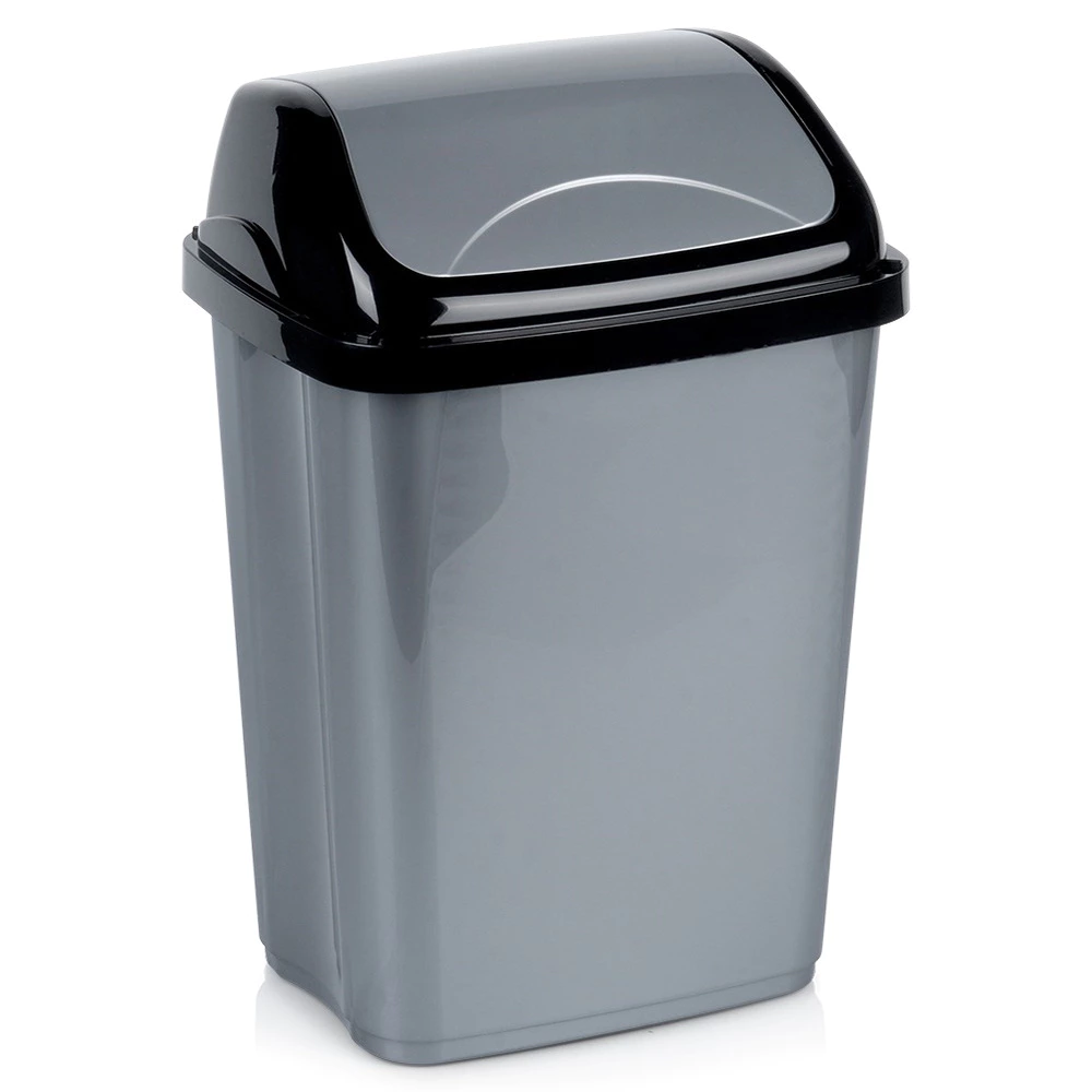 Gray plastic trash can 10 l