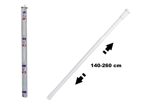 Tringle a rideau de douche télescopique en métal 140-160 cm