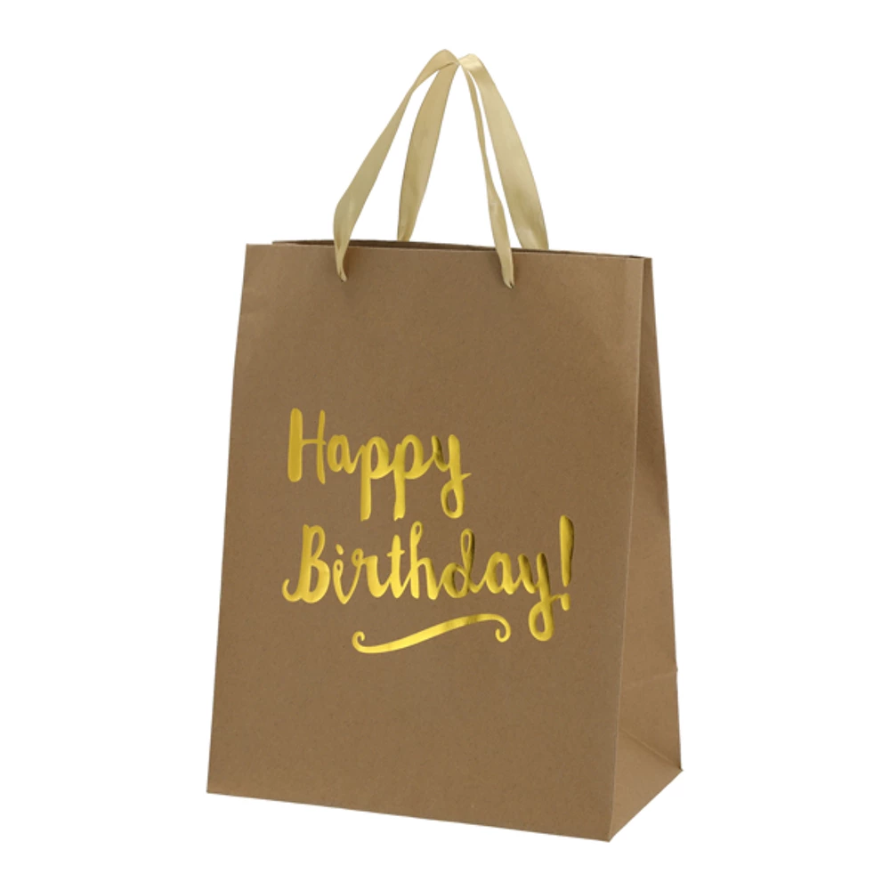 Sac cadeau en papier kraft Happy Birthday