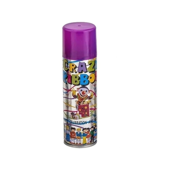 [658911PURPLE ZEN41] Crazy Ribbon spray à confettis pour les fêtes, Mauve