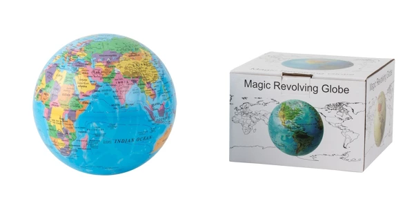 Rotating terrestrial globe on small stand, Ø 14 cm