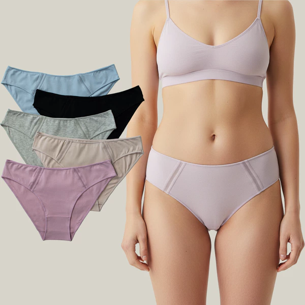 [M 9101] Lot de 5 mini-culottes en coton biologique MX (M)