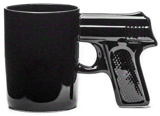 [1394 - ZEN37] Blaster Pistol Mug -Gun Mug -Black