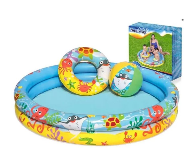 (51124) 122 cm paddling pool with buoy and ball