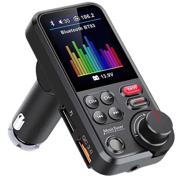 Transmetteur Bluetooth 5.0 USB QC TF Bass LCD 12-2