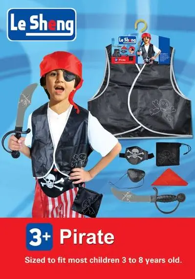 Pirate costume 3-8 years old
