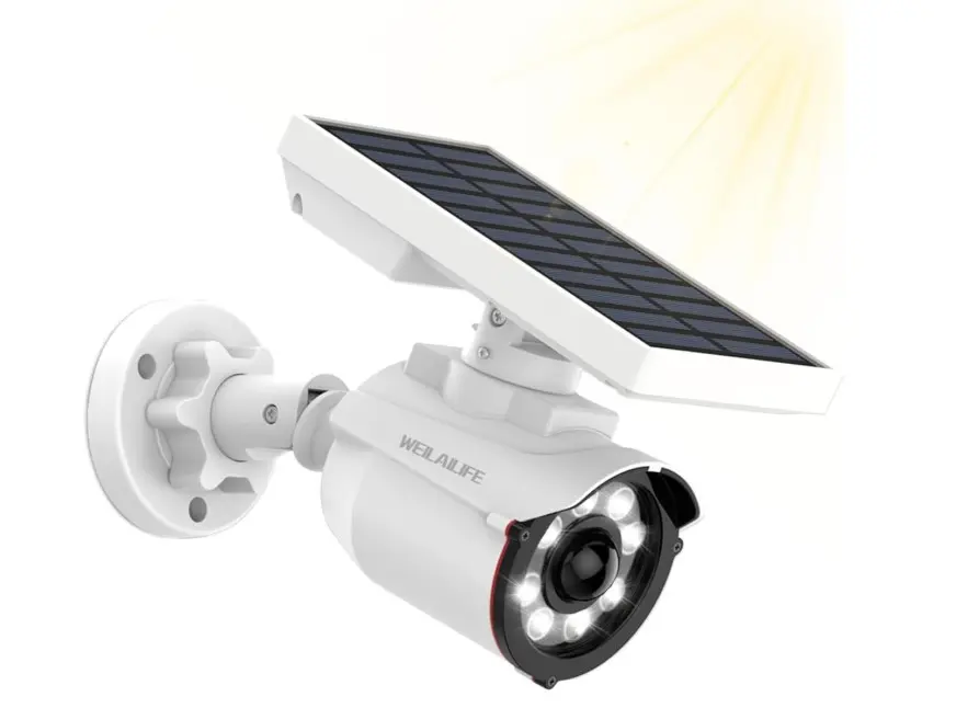 Lampe solaire avec caméra factice (imitation de surveillance)