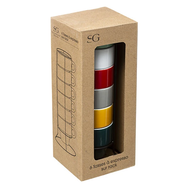 Rack 6 multicolor cups