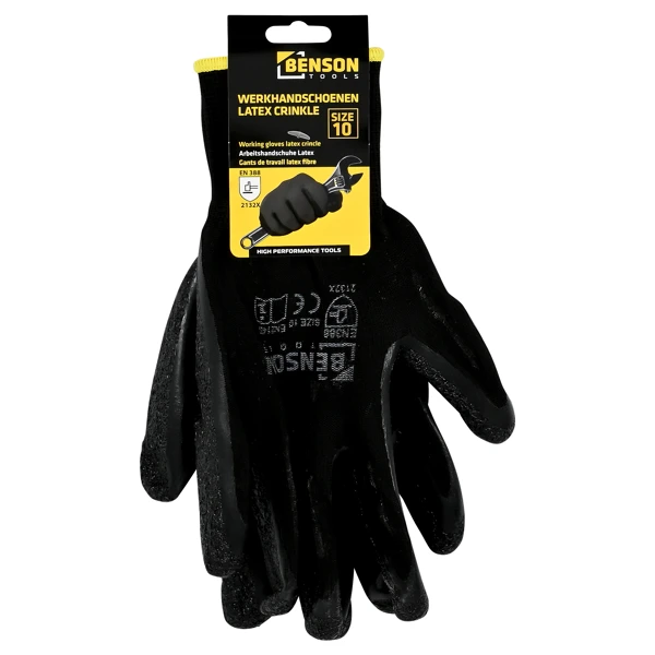 Black latex work gloves size 4
