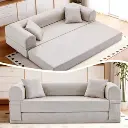 [CX-027 8038 Beige] 4-in-1 Foldable Sofa Bed (BEIGE)