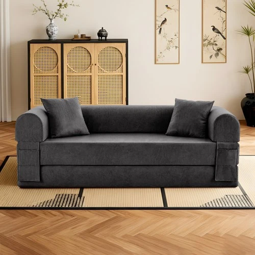 Canape-Lit 4-en-1 Pliable  (GRIS)  