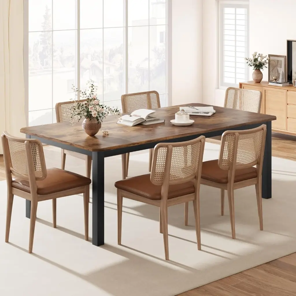 Grande Table de Salle à Manger Rustique 200 cm - 6 à 8 Personnes