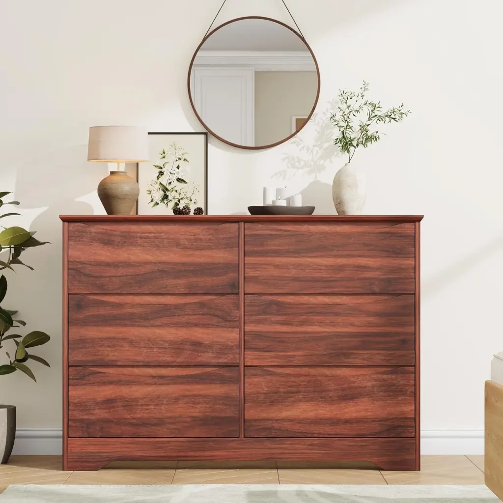 Commode Contemporaine 6 Tiroirs Grain Wood