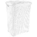 Panier a linge en plastique, blanc, 55 l