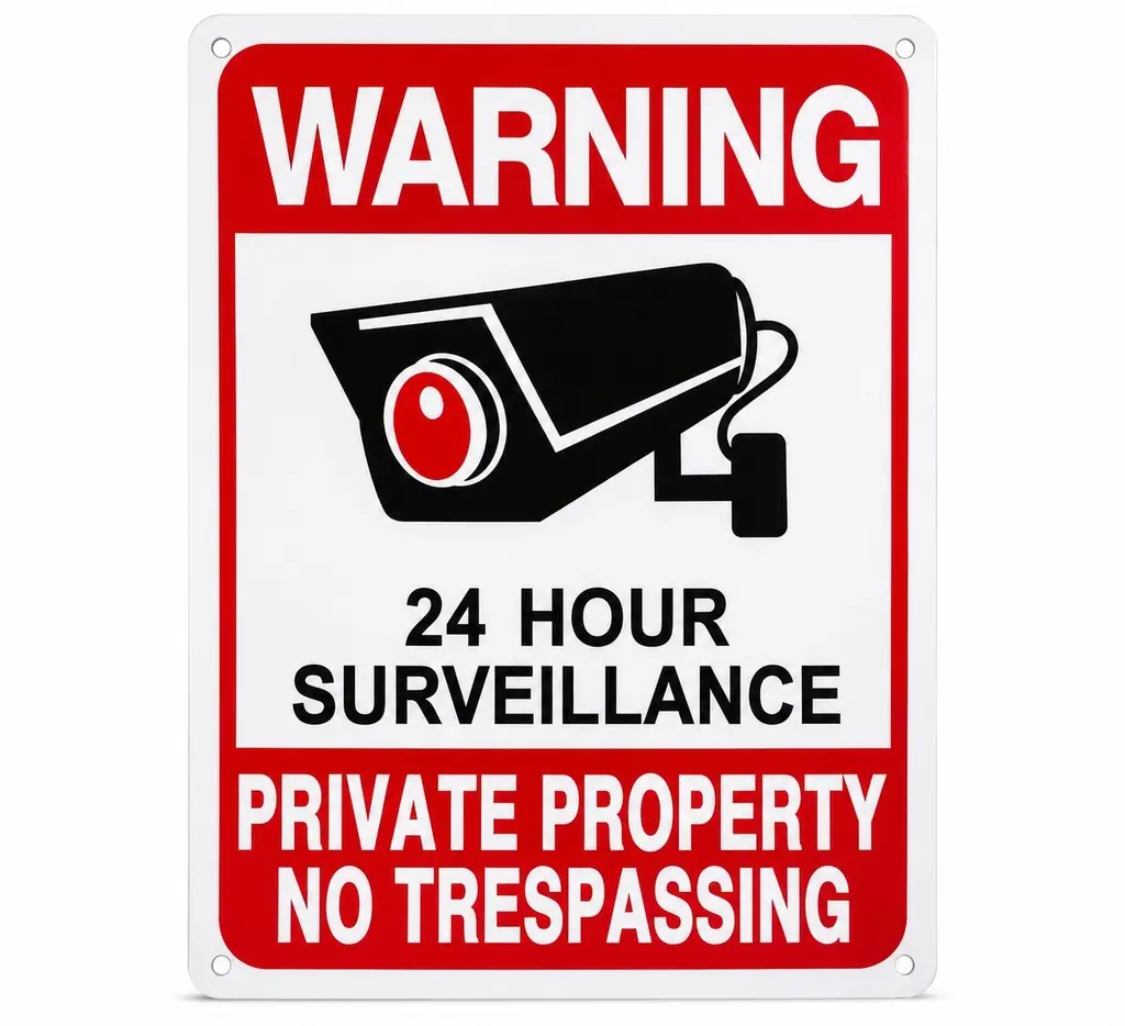 Private Property Surveillance Panels Aluminum 25 × 18 cm