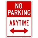 No Parking Sign with Arrows – 25 × 35 cm