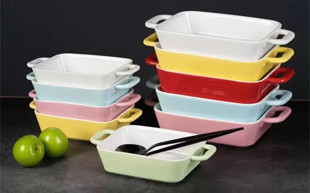 [N18] White ceramic rectangular oven dish 500ml - 21L x 12W x 4.7H cm