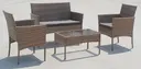 [SFS010-NG] Alizee garden furniture in natural resin/gray cushions