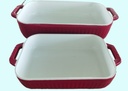 [SET2PLATS] Set de 2 plats a four en ceramique rouge