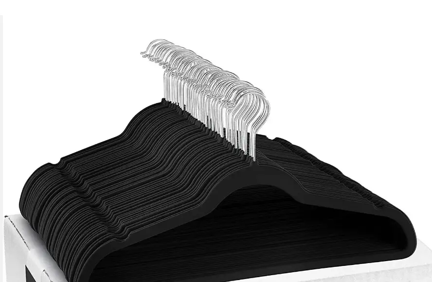 Set of 20 non-slip black velvet hangers