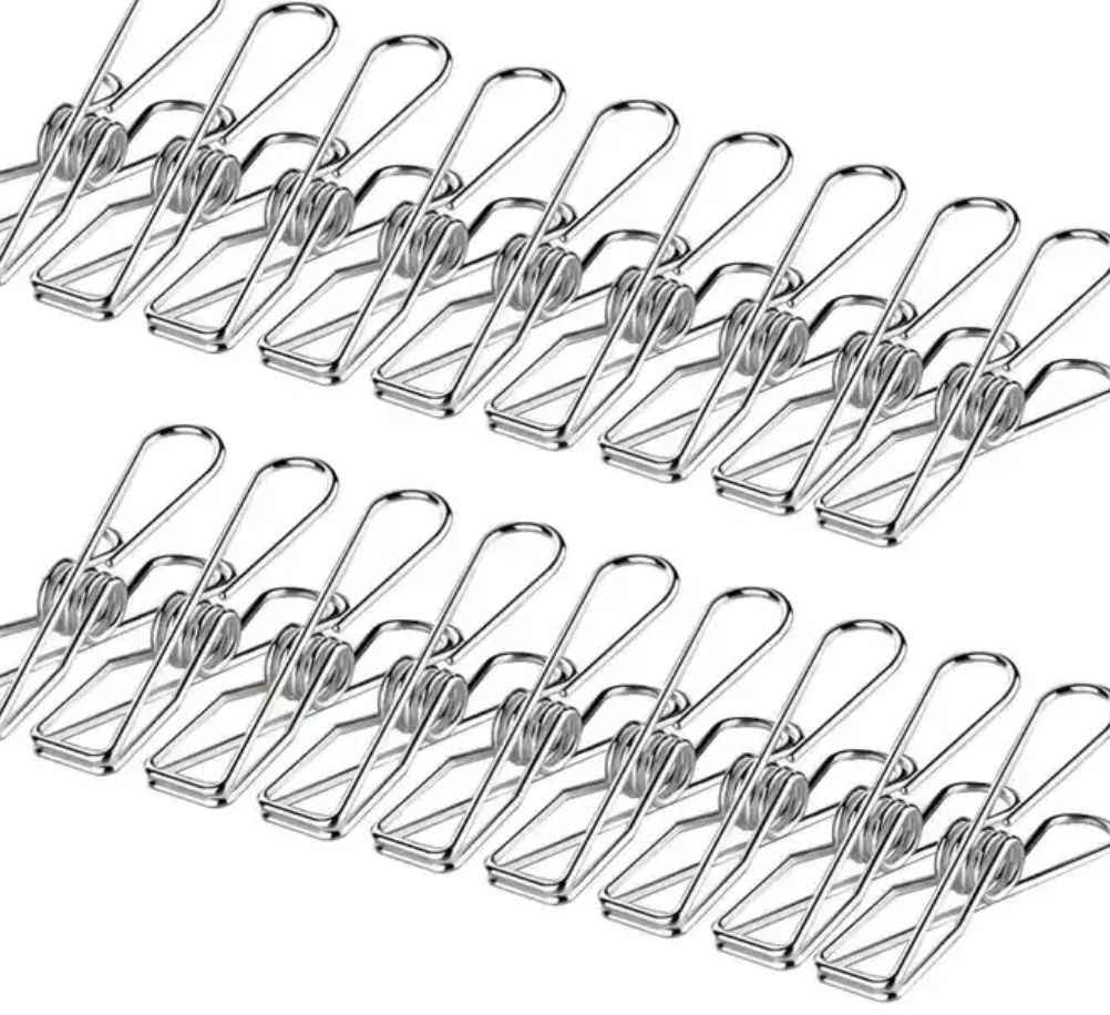 Set of 30 stainless steel tongs - 6 cm
