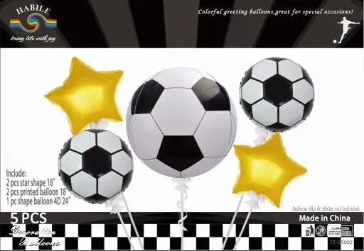 Set of 5 Helium Football Balloons