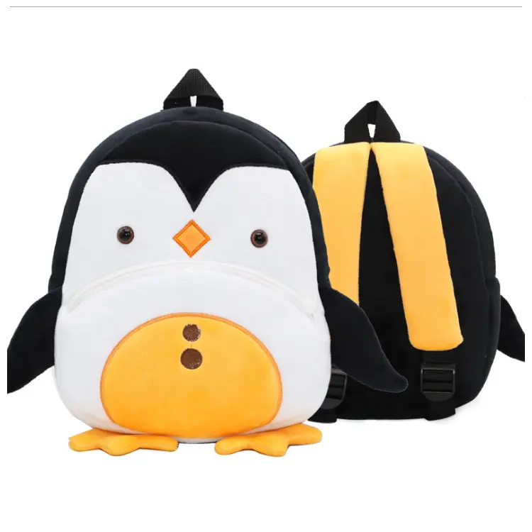 Sac à dos peluche animal pour les petits de 2 à 5 ans (Pingouin)