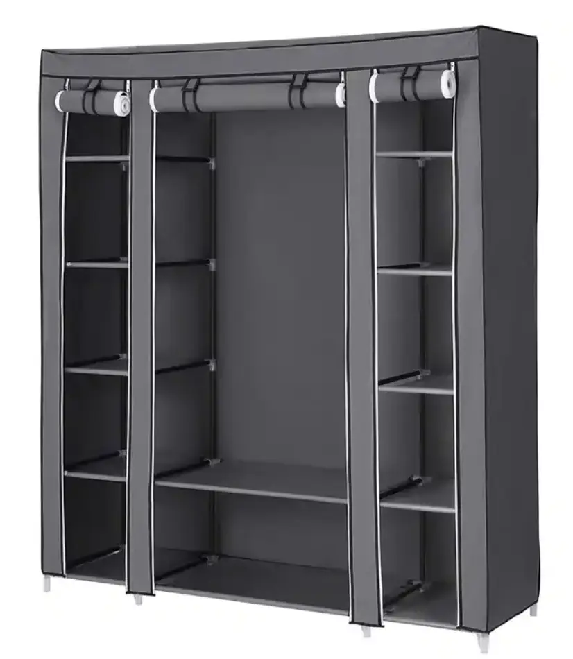 Fabric wardrobe (Gris foncé)