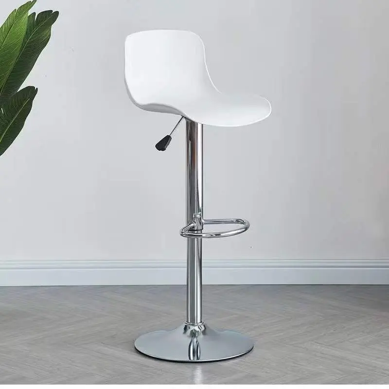 [DLC-P028C] Set of 2 bar stool with white alfred back and chrome steel